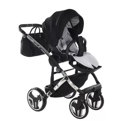 Junama DIAMOND S V3 multifunkciós babakocsi - 01 black+silver