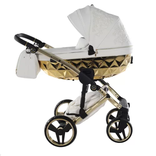 Junama Diamond ENZO multifunkciós babakocsi - 02 White+Gold