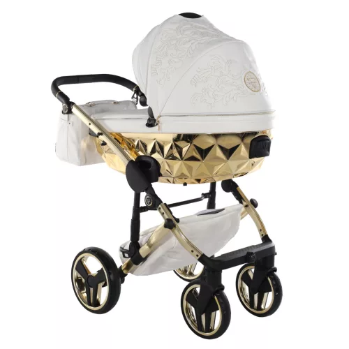 Junama Diamond ENZO multifunkciós babakocsi - 02 White+Gold
