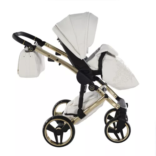 Junama Diamond ENZO multifunkciós babakocsi - 02 White+Gold
