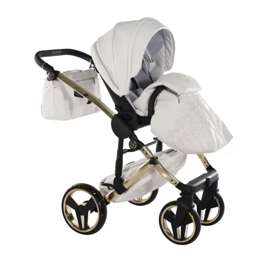 Junama Diamond ENZO multifunkciós babakocsi - 02 White+Gold