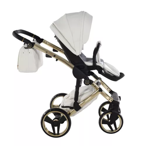 Junama Diamond ENZO multifunkciós babakocsi - 02 White+Gold