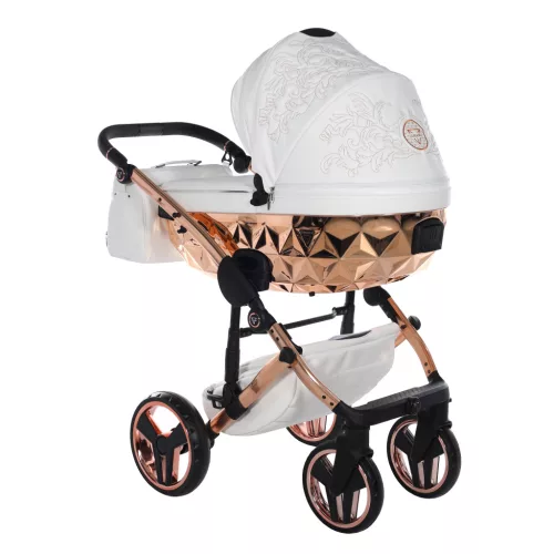 Junama DIAMOND ENZO multifunkciós babakocsi - 03 White+Rosegold