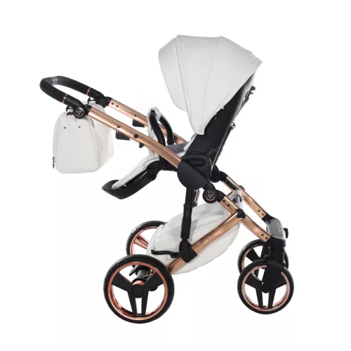 Junama DIAMOND ENZO multifunkciós babakocsi - 03 White+Rosegold