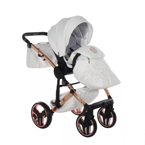 Junama DIAMOND ENZO multifunkciós babakocsi - 03 White+Rosegold