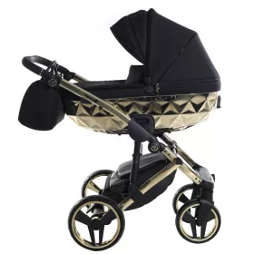   Junama Diamond FLUO LINE V3 Glossy multifunkciós babakocsi - 02 black+gold