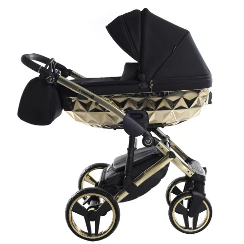 Junama Diamond FLUO LINE V3 Glossy multifunkciós babakocsi - 02 black+gold