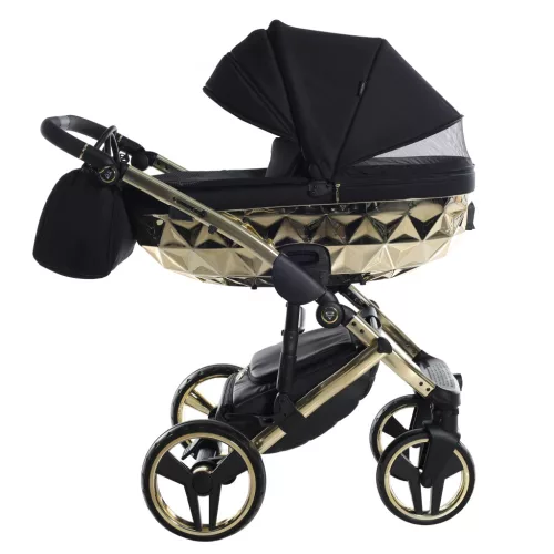 Junama Diamond FLUO LINE V3 Glossy multifunkciós babakocsi - 02 black+gold