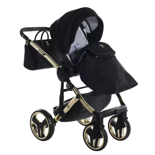 Junama Diamond FLUO LINE V3 Glossy multifunkciós babakocsi - 02 black+gold