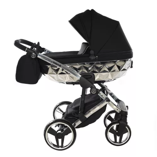 Junama Diamond FLUO LINE V3 Glossy multifunkciós babakocsi - 03 black+silver