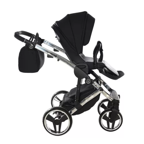 Junama Diamond FLUO LINE V3 Glossy multifunkciós babakocsi - 03 black+silver