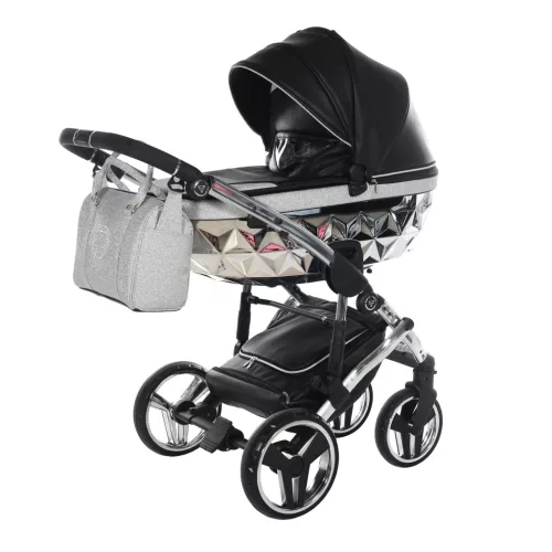 Junama Diamond HAND CRAFT GLITTER multifunkciós babakocsi - 03 Black