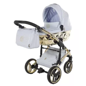   Junama Diamond ENZO multifunkciós babakocsi - 07 Light Blue+Gold