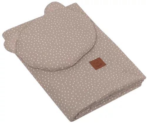 Infantilo NiKiDs muszlin baba ágynemű szett párnával - Dots beige
