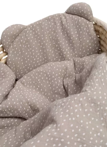 Infantilo NiKiDs muszlin baba ágynemű szett párnával - Dots beige
