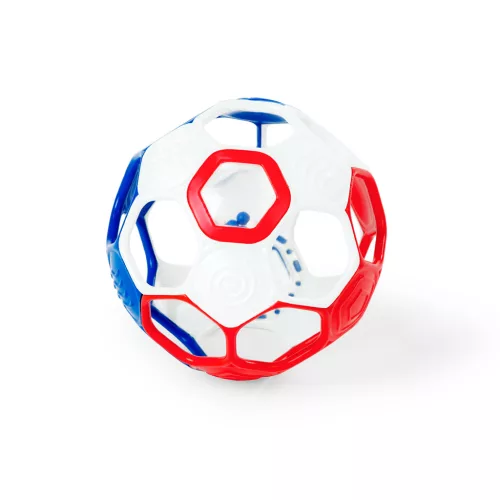 OBALL RATTLE GOALS csörgő focilabda 10 cm piros-fehér-kék 0hó+