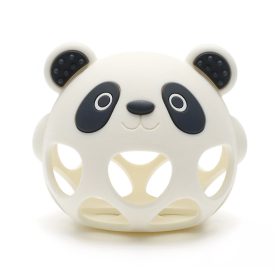   NiKiDs szilikon fogzást segítő rágóka BPA-mentes Panda Baby Cream
