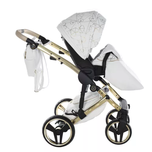 Junama DIAMOND Heart multifunkciós babakocsi - 01 white+gold
