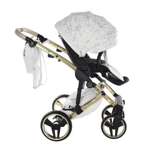 Junama DIAMOND Heart multifunkciós babakocsi - 01 white+gold