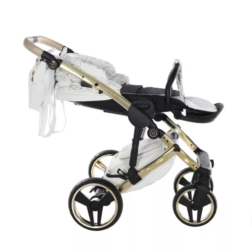 Junama DIAMOND Heart multifunkciós babakocsi - 01 white+gold