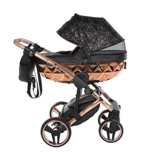 Junama Diamond Heart multifunkciós babakocsi - 02 Black + Copper