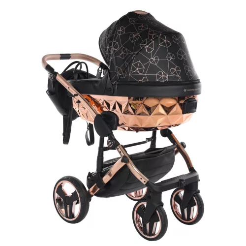 Junama Diamond Heart multifunkciós babakocsi - 02 Black + Copper