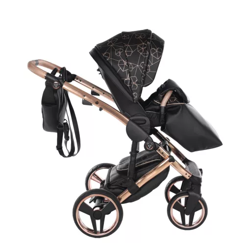 Junama Diamond Heart multifunkciós babakocsi - 02 Black + Copper