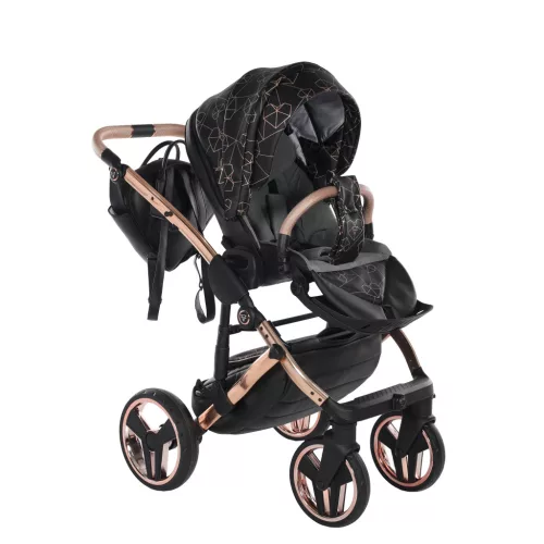 Junama Diamond Heart multifunkciós babakocsi - 02 Black + Copper