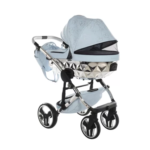 Junama DIAMOND Heart multifunkciós babakocsi - 08 light blue+silver
