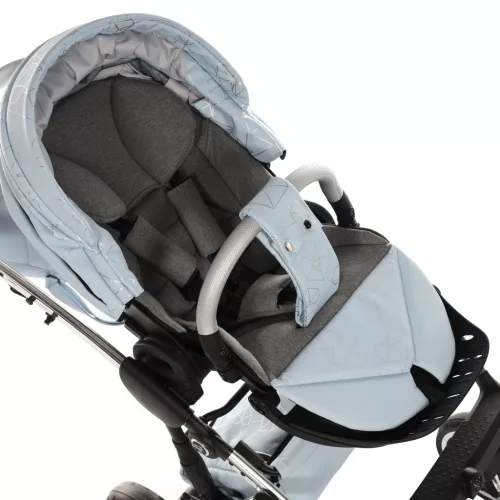 Junama DIAMOND Heart multifunkciós babakocsi - 08 light blue+silver