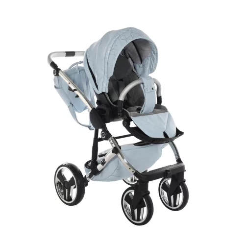 Junama DIAMOND Heart multifunkciós babakocsi - 08 light blue+silver