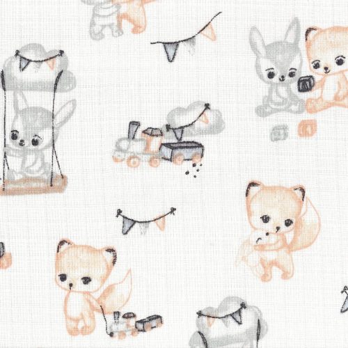 Infantilo NIKIDs színes textilpelenka - Róka játékokkal