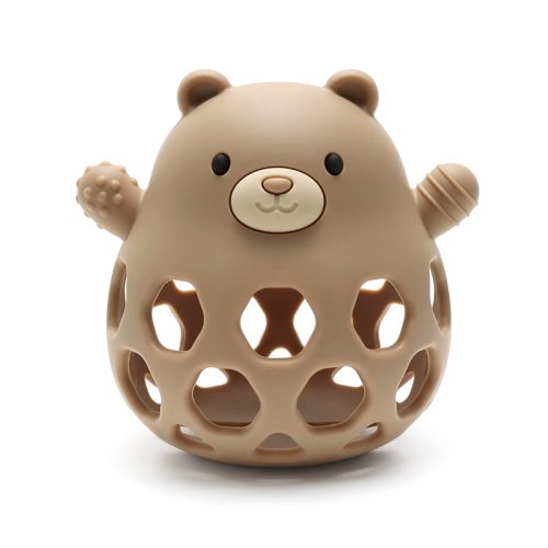 NiKiDs szilikon fogzást segítő rágóka BPA-mentes Baby Teddy Beige