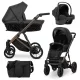 Kunert IVENTO Chocolate 2in1 többfunkciós babakocsi - Eco Black Pearl
