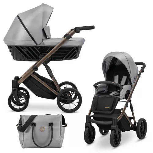 Kunert IVENTO Chocolate 2in1 többfunkciós babakocsi - Eco Grey Metalic