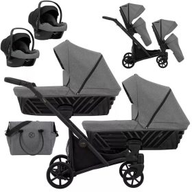   Kunert Ivento DUO 4in1 ikerbabakocsi fekete vázzal - deep grafit