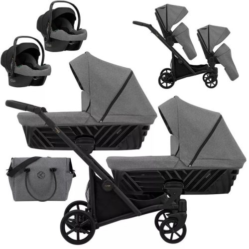 Kunert Ivento DUO 4in1 ikerbabakocsi fekete vázzal - deep grafit