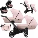 Kunert Ivento DUO 4in1 ikerbabakocsi fekete vázzal - smoky pink