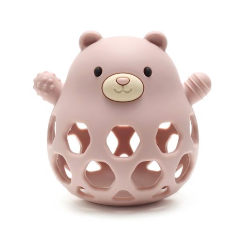 NiKiDs szilikon fogzást segítő rágóka BPA-mentes Baby Teddy Pink