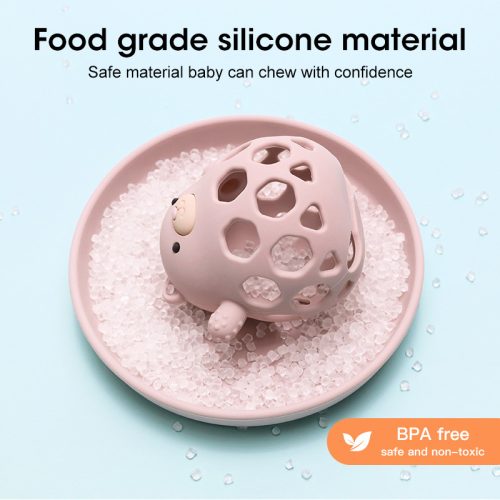 NiKiDs szilikon fogzást segítő rágóka BPA-mentes Baby Teddy Pink