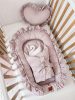 Infantilo NiKids Elegant Velvet fodros babafészek - rózsaszín