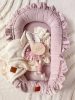 Infantilo NiKids Elegant Velvet fodros babafészek - rózsaszín