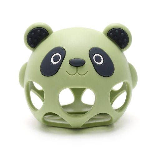 NiKiDs szilikon fogzást segítő rágóka BPA-mentes Panda Baby Green