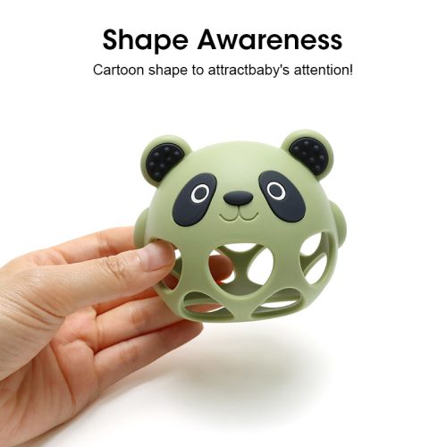 NiKiDs szilikon fogzást segítő rágóka BPA-mentes Panda Baby Green