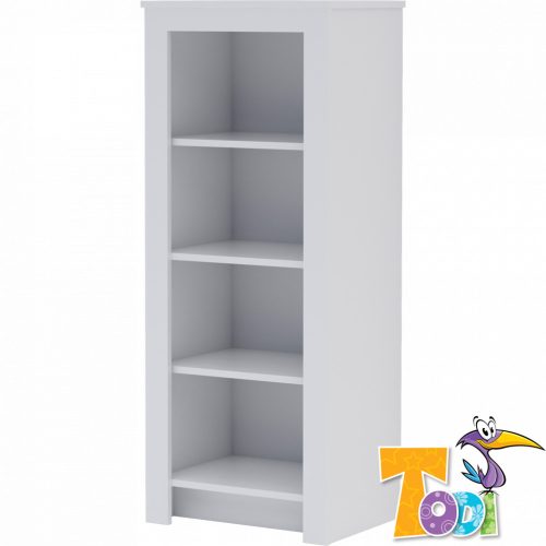 Todi White Bunny- keskeny nyitott polcos szekrény (140 cm magas)