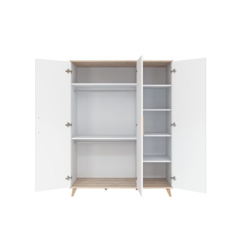 Faktum FLIP White & Oak 3 osztású szekrény