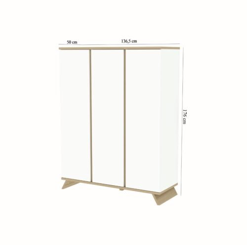 Faktum Sienna White 3 osztású szekrény