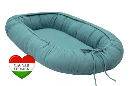 Scamp babafészek - muszlin - Emerald