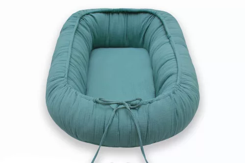 Scamp babafészek - muszlin - Emerald