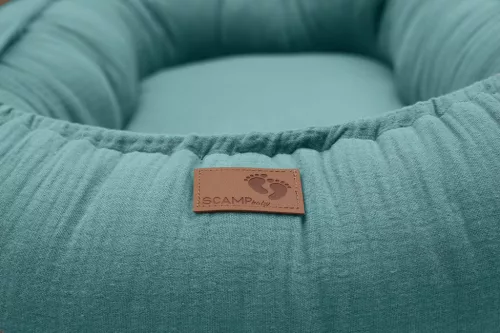 Scamp babafészek - muszlin - Emerald